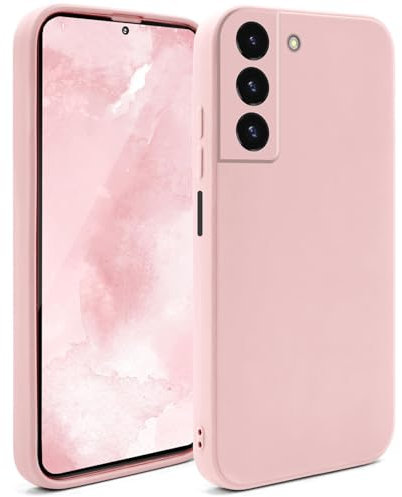 Moozy Minimalist Series, Cover Protezione in Silicone per Samsung Galaxy S22 5G Antiurto, Custodia per Cellulare Finitura Opaca, Sottile e Morbida in TPU Case Cover, Rosa chiaro