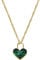 Fossil Damen goldfarbenes Edelstahlcollier mit herzförmigem Anhänger mit Karabinerverschluss, Grün und Gold