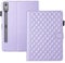 Case for Lenovo Idea Tab Pro 12.7 inch 2025, PU Leather Cover with Pencil Holder KickStand Card Slots Shockproof Military Grade Protective Cover Diamond Square Purple