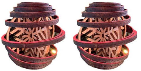 Xbsduih 2 Stück 3D Dual Spiral Schneeflocken 3D Holzspirale Schneeflocke Weihnachtskugel Hängedekoration