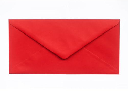 Kuvertwelt Briefumschläge DIN C6 (220x110mm) - Nassklebend - Hochwertige Umschläge in verschiedenen Stückzahlen 25 Stück Briefumschläge DIN Lang nassklebend Rot