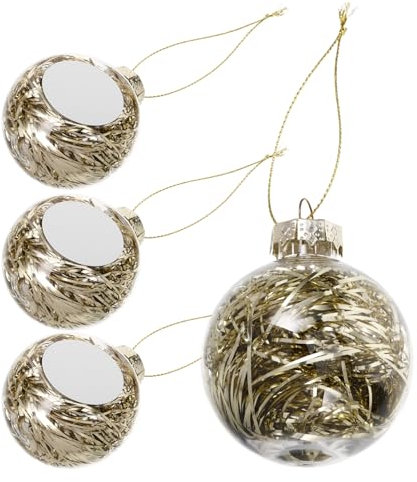 Alipis 4 Stück Weihnachtskugel Dekoration weihnachtsbaumschmuck selber Machen weihnachtliche glühbirnenverzierungen geburtstagsdekoration goldene weihnachtskugeln Weihnachtsschmuck