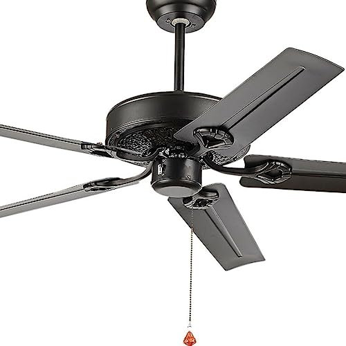 GAOJUNAN Moderno Creativo Ventilador de Techo Ventilador De Techo Sin Luz Ventilador Colgante Americano Hoja De Hierro Salón Retro Europeo Ventilador De Techo Rústico Comedor Luz(52inch)