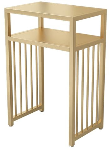 AOZENG Moderner Nachttisch, Sofa-Beistelltisch, Ablagefläche Über Der Kehrmaschine, Gestell Aus Metall Strukturell Solide Keine Montage Erforderlich, Für Wohnzimmer, Schlafzimmer(Gold,60cm/23.62in)
