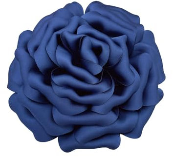 160mm Fleur De Rose En Satin De Soie Délicate Grandes Broches Extra Larges Épingles à Revers En Tissu Broche Pour Femme Fête De Mariage Banquet Robe Costume Vêtements Accessoires (Bleu foncé)