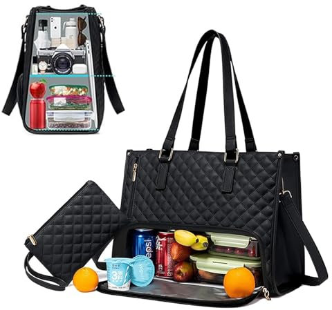 AIDODIA Lunchtasche Damen - Lunchbox Tasche Erwachsene, Lunch Bag For Office 15,6 Zoll (39,6 Cm) Laptop-Tasche BüRo Damen Tasche Mit Isoliertem Lunchfach- 2-In-1-Tragetasche FüR Arbeit, Uni