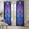 Gothic-Stil Glas Muster Blickdichte Vorhänge H200 X B70 cm (2Er Pack) – Sonnenschutzend, Wärmeisolierend, Waschbar – Schiebevorhängegeeignet, Ideal Für Sommer & Ganzes Jahr Lila Marineblau