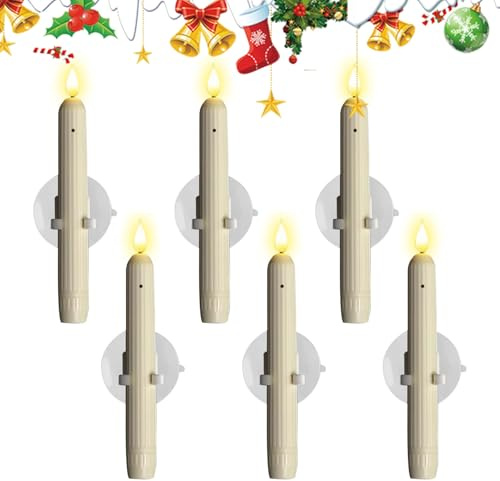 Generisch Fensterkerzen Leuchten | Elektrische Kerzen - Flammenlos Mit Sensor 18 cm Saugnapf Lampe Für Schlafzimmer Küche Wohnzimmer Indoor Weihnachten Ostern Party Geburtstag