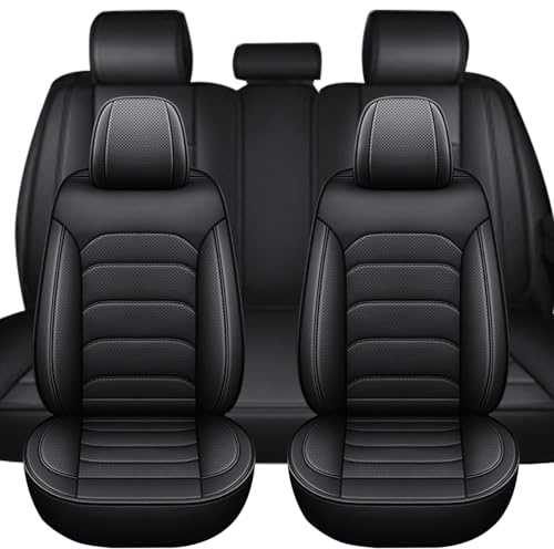 FUNEAER Auto Sitzbezüge für Mitsubishi ASX 2010-2024, 5 Sitzer Autositzbezüge Sets, Leder Schonbezüge, Wasserdicht Und Atmungsaktiv Sitzbezug Autositzauflage-Schwarz