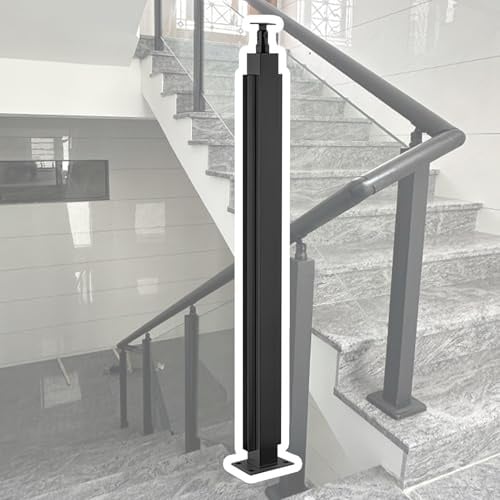 Poteau de balcon en verre moderne – Poteau carré de rampe d'escalier en verre pour rampes/balustrades intérieures extérieures de clôture de garde-corps de terrasse de jardin(Corner Post,105cm(41.3in))