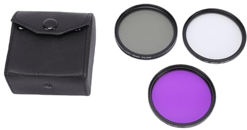 Plyisty Kit de Filtres D'objectif D'appareil Photo 55 Mm, Filtres CPL Ultra Violet pour Appareils Photo Numériques sans Miroir, avec Verre Résistant aux Rayures et Cadre en Alliage