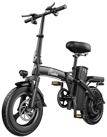 LOOKRUN Bicicletta elettrica pieghevole G11, batteria 48V 13AH, pneumatico 14'*2.1', velocità 25 km/h e autonomia 45-80 km Bicicletta elettrica per spostamenti urbani, IP65 impermeabile