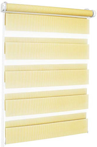 ROLLMAXXX Duo-rollo Doppelrollo Klemmfix ohne Bohren (80 x 220 cm, Gelb)