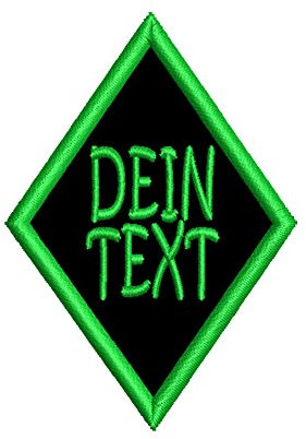 smartoutdoor Rauten-Aufnäher für deinen Wunschtext - viele Farben und Größen (7x4,9cm)