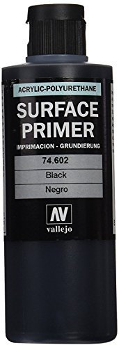 Vallejo 74602. Bote Pintura Imprimacion Negra de grano extrafino, para superficies de plastico o metal. 200ml