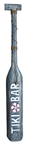 Asiastyle Holzschild - Retro - Paddel Tiki, blau, 120 cm lang Vintage Shabby Deko