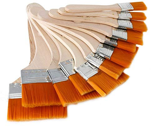 EORTA Set of 12 Art Paint Brushes Assorted Sized Nylon Painting Brushes with Wooden Handles for Acrylic, Oil, Paint, Varnishes, Watercolor, Painter, Students, Artist
