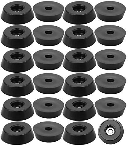 sourcing map 24pcs Rubber Feet Bumper Buffer Feet Furniture Cutting Board Electronic Scale Leg Pads Anti-slip with Metal Washer