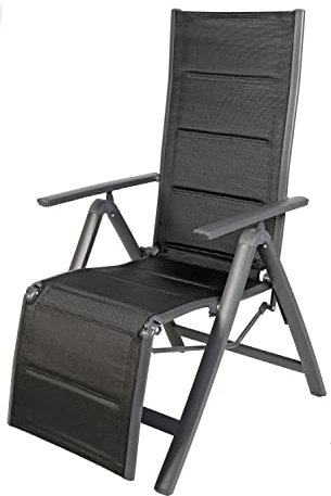 LINDER EXCLUSIV Gepolsterter Aluminium Relaxsessel Hochlehner Klappsessel Gartenstuhl Liegestuhl Venezia