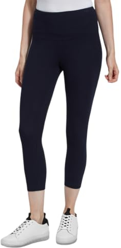 Lyssé Women's Flattering Cotton Crop Legging, Midnight, Large
