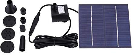 KSTE Schwimmen Pool Brunnen Solarstrom Garten, Pool-Pumpe Solarstrom Schwimm Brunnen Wasserpumpe for Garten-Teich-Lache-Fisch-Behälter.