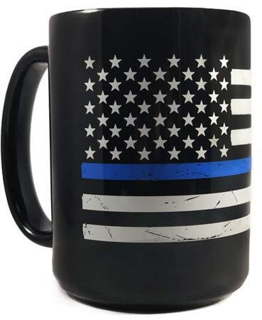 Thin Blue Line Taza de café americana de 11 oz 11 oz