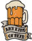 Bierkrug mit Stein bestickter Aufnäher, Retro-a-go-go, zum Aufbügeln, Größe XL, 11,4 cm