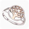 Tree of Life Ring Sterling Silver 925 Hallmark Rose Gold Size J - R British Made - Size: J