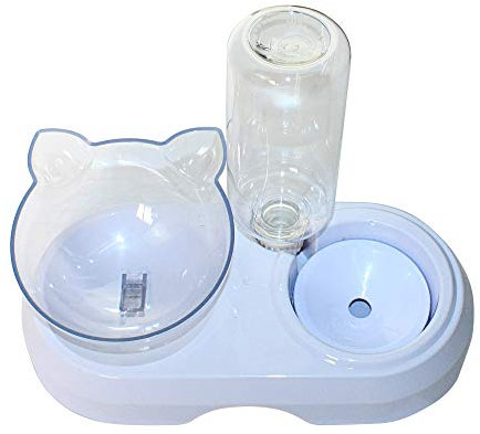 2 in 1 Comedero y Bebedero Automático para Gatos y Perros Dispensador de Agua Gato Pequeño Comedero de Perros Gatos (2EN1)