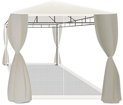 Beusi - gazebo da giardino 3x2 mt in ferro con telo di copertura in poliestere, 4 tende laterali e 4 zanzariere con cerniere e lacci