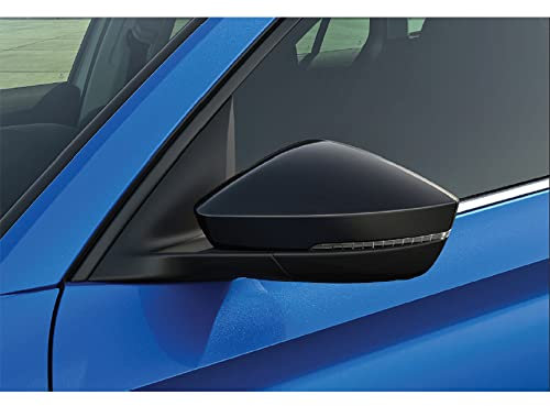Skoda 5LA072530AF9R Spiegelkappen Aussenspiegelkappen Spiegelblenden Seitenspiegel, schwarz, nur für Fahrzeuge *mit* Side View Assist