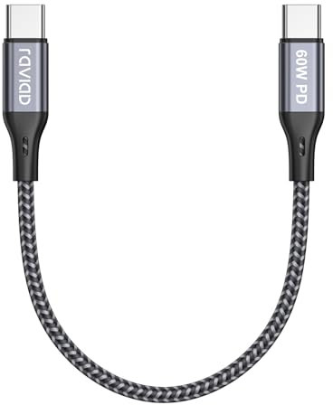 RAVIAD USB C auf USB C Kabel Kurz 50CM, iPhone 15 Ladekabel 60W 20V/3A Typ C Schnellladekabel Ladekabel für iPhone 15/Plus/15 Pro/15 Pro Max, MacBook Pro/Air, Samsung S23 S22 S21, Huawei