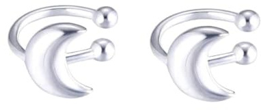 SLUYNZ 925 Sterling Silber Mond Ohrmanschette Clip -On Ohrringe für Damen Wrap Ohrringe Keine durchdringenden Knorpel Ohrringe