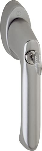 HOPPE BREST Fenstergriff mit Zylinderschloss Secu100+Secustik 90°, 7x32-42mm, Simil Inox F9, Ref. 10765103