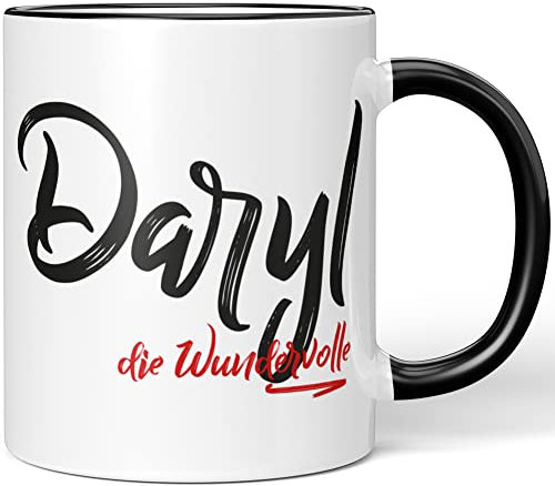 JUNIWORDS Tasse, Daryl, die Wundervolle, Schwarz (5223646)
