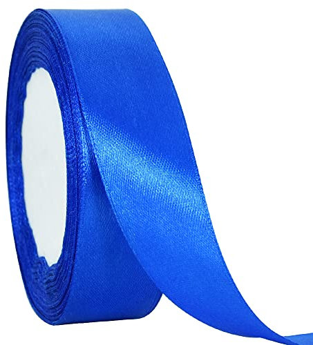 TONIFUL Royal Blue Satin Ribbon 1 Inch X 25yds Solid Silk Ribbons for Gift Wrapping, Craft, Floral Bouquets Wrapping Birthday Gift Wrapping Valentine's Day Christmas Wedding Decoration