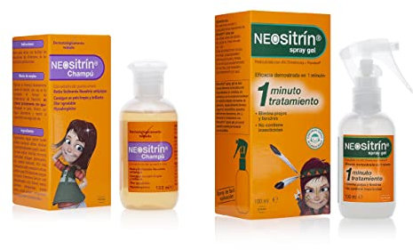 Neositrín Acondicionador post tratamiento piojos, 100ml + Spray Gel - Elimina 100% piojos y liendres en 1 minuto y en 1 aplicación, 100ml