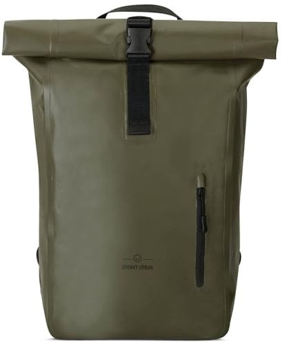 Johnny Urban Rucksack Wasserdicht Damen & Herren Grün - Conor - Wasserdichter Rolltop Fahrradrucksack - Wasserfester Roll Top Backpack für Uni Fahrrad Büro - Mit Laptop Fach