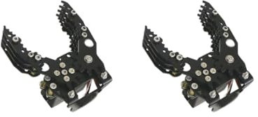 Paowsietiviity 2 set G6 DIY Metall Roboter Roboter Mechanische Standard Claw Greifer schwarz, as described