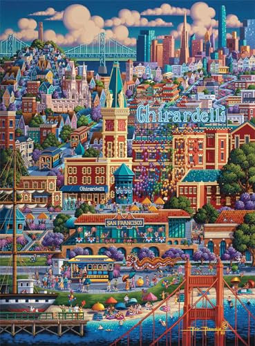 Buffalo Games Dowdle – City by The Bay – 1000-teiliges Puzzle für Erwachsene, herausforderndes Puzzle, perfekt für Spieleabende – Fertige Größe 26,75 x 19,75 cm