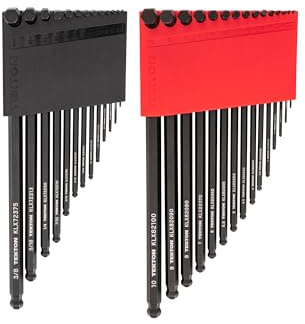 TEKTON Ball End Hex L-Key Set with Holders, 28-Piece (0.050-3/8 in., 1.3-10 mm) | KLX91302