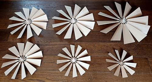 Kunststube Marienberg - Großes Flügelrad für Pyramide, Flügel aus Buchenholz massiv - Pyramidenflügel - Handarbeit aus dem Erzgebirge (64cm)