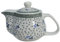 Tetera de porcelana de 500 ml con infusor extraíble de acero inoxidable (flor)