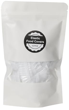 Fresh Keeping Bags with Elastic, 12pcs Food Storage Covers Suitable for Cheese Curler with Wooden, Plastic and Marble Base (1-Pack)