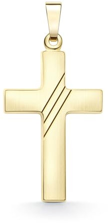 EDELIND Kreuzanhänger Gelbgold 585/14 Karat Echtgold Anhänger für Damen Taufkette Junge Goldkreuz für Damen, Herren, Kinder Kreuzanhänger mit Schmuck Geschenkbox