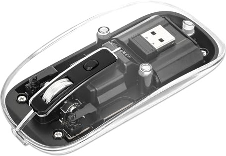 Manhattan Maus - wiederaufladbar - rechts- und linkshändig - optisch - 4 Tasten - kabellos - 2.4 GHz - kabelloser Empfänger (USB)