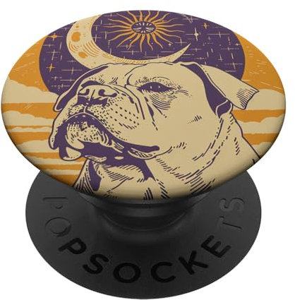 Indianer Retro Western Art American Bully Dog PopSockets mit austauschbarem PopGrip