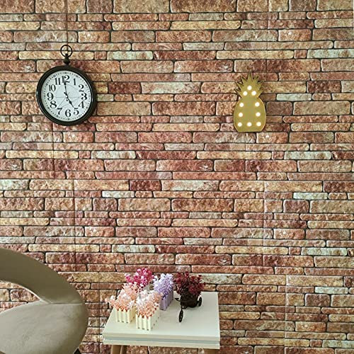 JUDYY 3D-Wandpaneele 10 STK. Braun Backstein-Optik EPS, Deckenpaneele, Wall Panel, Wandverkleidung, Wandgestaltung, Wanddeko, Dekorative Wandpaneele