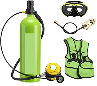 Mini bouteille de plongée sous-marine portable, Respirateur De Plongée Extérieur 2L Adulte Natation Bouteille D'oxygène Loisirs Et Divertissement pour l'exploration sous-marine et le sauvetage(Groen,B