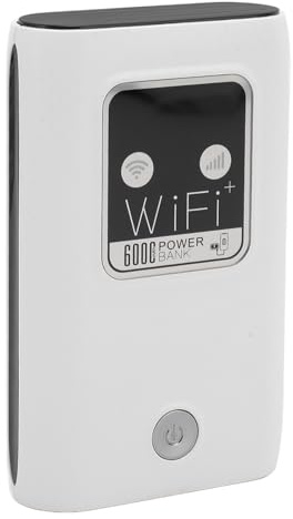 Tragbarer WLAN-Router, 300 Mbit/s 4G LTE USB-Mobilnetzwerk-Hotspot mit SIM-Kartensteckplatz, Bis zu 10 Angeschlossene Geräte, 6000-mAh, Erweiterte Sicherheit, für das Auto